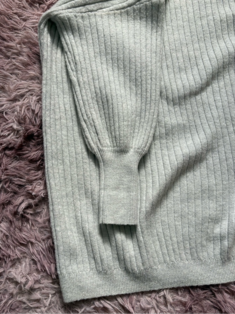 Light Gray Ribbed Women's Sweater Dress - Cozy Knit Long Sleeve